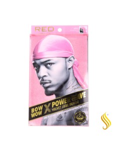 Red Kiss Power Wave Velvet Durag Pink Capa De Cabello